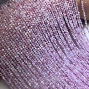 Lösa ädelstenar Icnway Natural Kunzite 2mm 3mm 4mm runda fasetterade pärlor för smycken som gör grossist