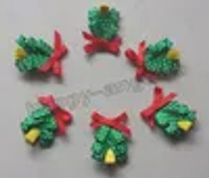2inch Noel Ağacı Saç Klip Aksesuarları Çocuk Bows Çiçek Kız Bebek Kafa Bandı Renda Bowknot Noel Saç Klipleri HD3270 ZZ