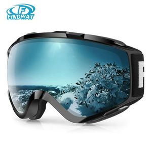 Skidglasögon Findway Aldult Ski Goggles UV Protection Anti Fog Snow Goggles OTG Design Over Helmet Compatible Skiing Snowboarding for Youths 231021