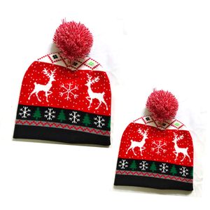 子供と大人のためのクリスマスハットファッションウール帽子JACQUARDクリスマスハット親子の子供編み帽子新年クリスマスパーティーギフト