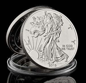 1 unz American Fine Memorial 2013 Liberty Eagle In God We Trust Silver Plated Coin Home Dekoracje kolekcjonerskie Prezenty 4630027