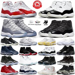 Mens shoes 11 Cherry 11s oncord Basketball Shoes Cool Grey Midnight Navy Playoffs Bred Low Legend Blue Space Jam Gamma Blue Win Like