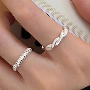 Cluster Rings BF CLUB 925 Sterling For Women Strip Lines Fashion Geometric Vintage Handmade Irregular Ring Party Gifts