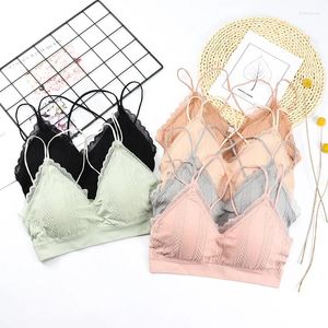 Bustini Corsetti Bralette Fitness Pizzo Tracolla sottile Intimo Donna Reggiseno push up anti-luce antiurto