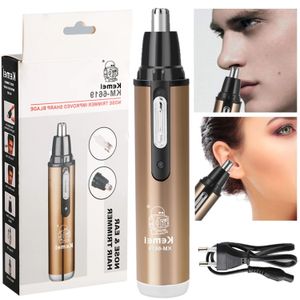 Elektriska rakare Kemei KM-6619 Näshårrensare Modern Design Portable Safety Rechargeble Personal Nose Ear Hair Borttagning Trimmer Home Travel 231020