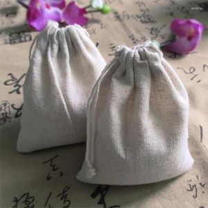 Bolsas de jóias pequenas sacos de presente de linho 8x10cm (3 