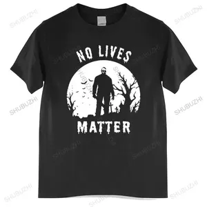 Men's T Shirts Cotton Tshirt Men Summer Tees No Lives Matter Michael Myers Halloween Horror Funny Shirt Top Mens