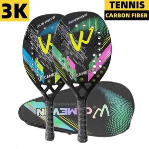 Squash Raketleri Plaj Tenis Raket 3K Hame Tam Karbon Fiber Kaba Yüzey Açık Hava Spor Topu Erkekler Kadınlar Yetişkin Kıdemli Oyuncu 231020