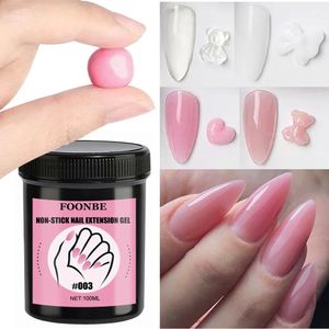 Nagellack 100 ml naken rosa non stick hand fast förlängning nagelgel ristad klar förlängning gel strasslim gel lätt att använda användaren 231020