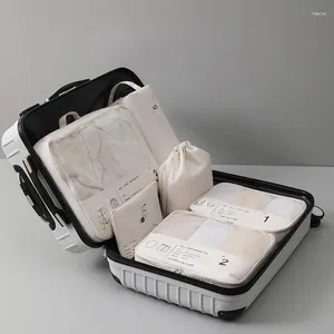 Depolama çantaları seyahat seti büyük kapasiteli bavul organizatör bagaj paketleme küpleri taşınabilir ayakkabı giysileri kozmetik aksesuarlar