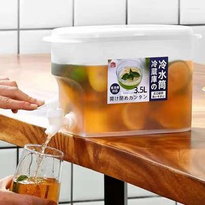 Su Şişeleri 3.5L Gıda Sınıfı Mutfak Plastik Kova Büyük Kapasiteli Soğuk Wat Su Isıtıcısı Limonata için Soğutulmuş Musluk ile Gelir