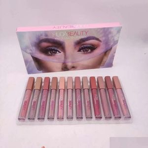 Lucidalabbra 12 pezzi Collezione liquido opaco Set di rossetti Lipgloss Rouge A Levre Kit maquillage Consegna goccia Salute Bellezza Trucco Labbra Dhglt