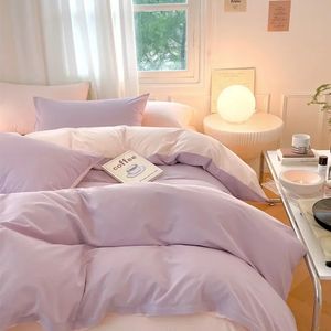 Conjuntos de cama Double Duvet Cover Set 100 Algodão Smiple Soft Skin Friendly Quilt e Pillocases Consolador Tamanho Personalizado Sem Folhas 231020