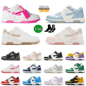 Top Designer Low Flats Fora do Escritório OOO Sapatilhas Sapatos Unissex Homens Mulheres Placa-forma Offf Preto Branco Rosa Bege Mocassins Esponja Mid Treinadores Esportes