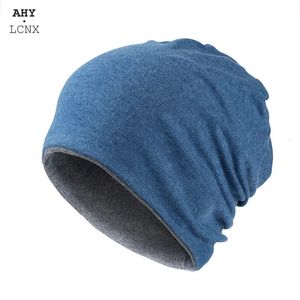 Chapéus de borda larga balde outono inverno grosso quente para homens mulheres homens crânios beanies cor sólida turbante chapéu feminino masculino à prova de vento boné 231020