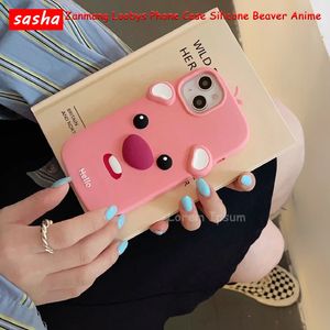 Obudowy telefonu komórkowego Zanmang Loopy Anime Case Beaver iPhone 12 13 14 15 Seria Cover Silikon Full Wrap Cute Fashion Prezenty telefonu komórkowego 231021