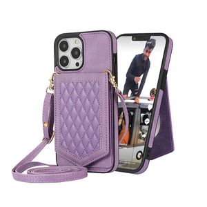 Apple Cell Phone Cases For IPhone 15 14 12 Plus Pro Max Ultra 13 Mobilephone Stand Mirror Premium Design Crossbody Luxury Phone Cases Folding Lanyard Card Pocket Bag