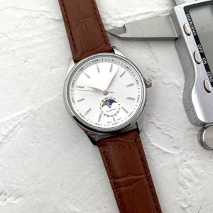Zegarek dla mężczyzn 2023 Nowe zegarki męskie stal nierdzewna cztery szwy luksusowy marka 40 mm automatyczny mechaniczny zegarek ze zegarem skórzany pasek lo styl mody