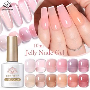 Nail Polish 10ML Jelly Nude Gel Translucent Pink Milky White Manicure UV LED Semi Permanent Soak Off 231020