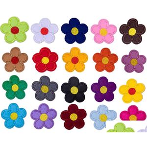 Notions Colorf Flower Iron Ones Embroidered Decorate Repaires Appliques For Clothing T-Shirt Hats Bags Jackets Drop Delivery