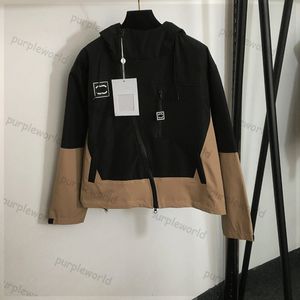 Trench Coat Couple Long Sleeve Hooded Short Trench Coat Casual Color Matching Design Storm Jacket