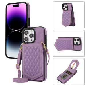 Portafoglio a tracolla Custodie per cellulari Apple per IPhone 15 Plus Pro Max Ultra 14 12 13 Supporto per cellulare Design multifunzionale Porta carte pieghevole Borsa Specchio Iphone Cover