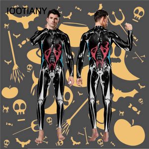 Halloween kostym vuxen unisex skalle skelett tryckt cosplay kostymer zentai kostym sexig karneval fest purim bodysuit