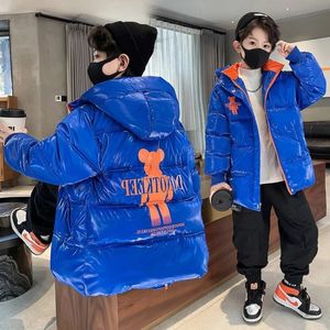 Daunenmantel Jungen Verdickung Winter Mode Mantel Koreanische Casual Warme Oberbekleidung Hübsche Teenager Mit Kapuze Baumwolle Jacke für Kinder Parkas 231020