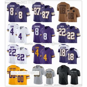 2023 Saudação ao serviço Jersey 8 Kirk Cousins 18 Justin Jefferson 87 T.J. Hockenson 22 Harrison Smith 7 Byron Murphy Jr. Osborn 99 Danielle Caçador