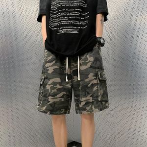 Shorts pour hommes mode ample et polyvalent rétro Camouflage Cargo été cinq pantalons Jorts sport culottes droites