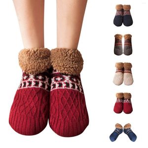 Men's Socks And Women'S Christmas Slippers With Soft Comfortable Wool Lined Warm Fluffy Non Slip In Winter