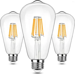 Edison Bulb 2700K Warm White 6W ST64 Vintage 60W Equivalent Lonmbard E26 For Chandelier Restaurant String