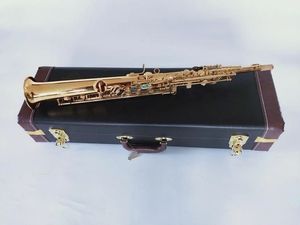 Professionell ny högväxlad rak saxofon BB mässing Golden Model 901 Abalone Key Woodwind Instrument med tillbehör 00