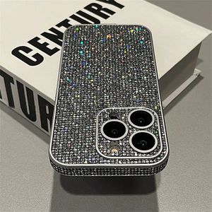 Handyhüllen Voller Linsenschutz Glitzer Strass Hülle für iPhone 12 11 13 Pro Max 14 15 Glänzender Diamant Stoßfeste Stoßstange Rückseite 231021