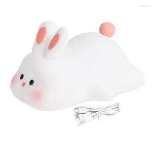 Luci notturne Lampada in silicone Touch Kids Simpatico viso grande Luce soffusa Animale per camera da letto Bambino