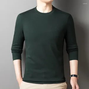 Men's T Shirts 2023 Men Casual Basic Tee Green Black Caramel Elastic Fabric Cosy Tops Daily Round Collar Slim Fitting T-shirts Four Seasons