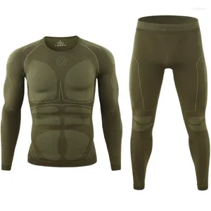 Tute da uomo Pile invernale Set di biancheria intima termica tattica da uomo Funzione outdoor Traspirante Allenamento Ciclismo Thermo Tight Long Johns