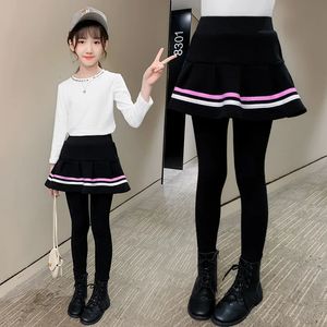 Pantskirt Spring Aurumn Gilrs Stripe Thin Leggings Girls Skirt-pants Cake Skirt Children 3-14 Year Pants Kids Leggings 231020