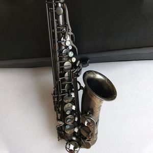 Black Nickel Gold Matte 992 Typ EB Professional Alto Saxophone Upgrade Color Abalone Keys Deep Carved Alto Sax Instrument
