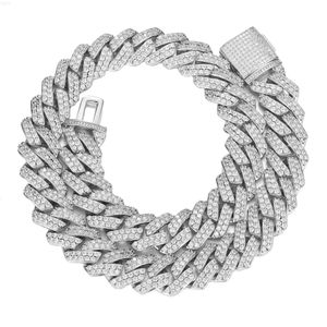 Großhandel Vvs Moissanit Pass Diamant Tester 2 Ton Miami Cuban Link Kette 12mm 14mm 18mm Hip Hop Halskette Armband Männer Schmuck