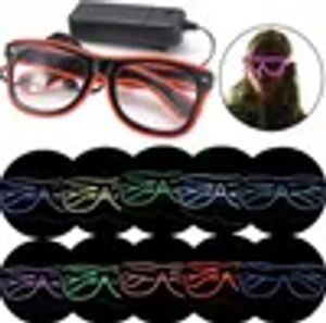 10 Farben blinkende EL-Draht-LED-Brille, leuchtende Party, dekorative Beleuchtung, klassisches Geschenk, helles Licht, Festiva ZZ