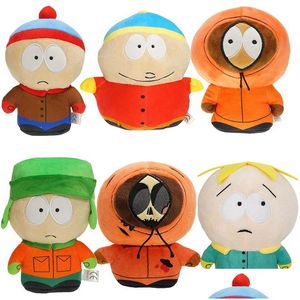 Filmy Pluszowa zabawka Nowa 20 cm South Park Plush Toys Cartoon Doll Stan Kyle Kenny Cartman Poduszka Peluche Dzieci Dar urodzinowy Drop D Dhxg5