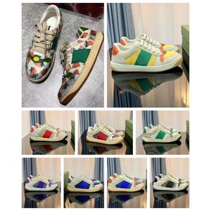 豪華なLovelight Screener Crystal Shoes Womens Trainers Mens Shoes Brand Designer Shoes Striped Fashion Vintage Dirty Leather Strawberry Sneakers 35-45