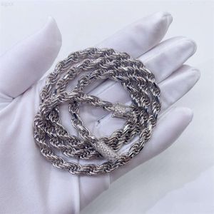 Nuovo arrivo gioielli di moda di alta qualità Moissanite Lock Oro massiccio argento sterling 6mm Catena di corda per ciondolo