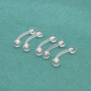 Anéis de sobrancelha curvos transparentes Bioflex Clear Acrílico Bio 6mm 8mm 10mm 16G Moda Body Piercing Jóias 231020