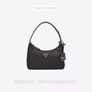 Bolsas de grife de luxo moda feminina reedição 2000 nylon reciclado Hobo Underarm Bag Bolsas de moda Bolsas de ombro Preto número do item: 1NE515_RDH0