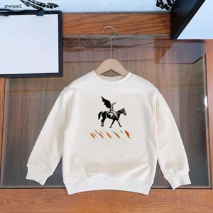 Luxury hoodie for baby high quality round neck kids sweater Size 100-160 Horse riding pattern print children pullover Oct20