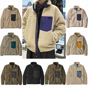 Designer Mens Jacket Fleece Jacket tjock Warm Down Classic Retro Antumn Winter Par Modeller Lamb Cashmere Fleece Coat Par Winter Coats