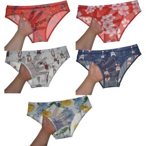 Men Pattern Mesh Briefs Underwear Floral Hipster Full Back Brief Sheer Bikini Pouch Stretchy Sexy Underpants Leggings Mini Boxer Brief