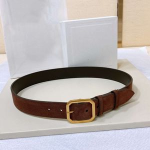 Women Leather Leather Weistband 6A مصمم أعلى سراويل عادية الحزام عرض 3.5 سم عتيقة دبوس دبوس